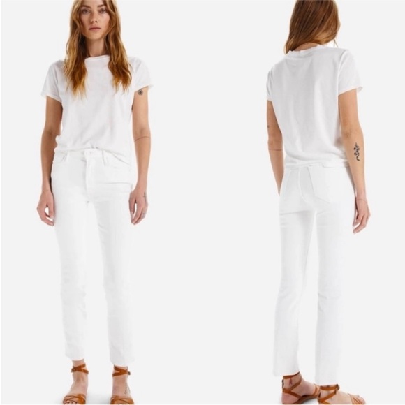 Mother White Mid Rise Dazzler Ankle Jeans in Fairest of them all 30 - Picture 5 of 12